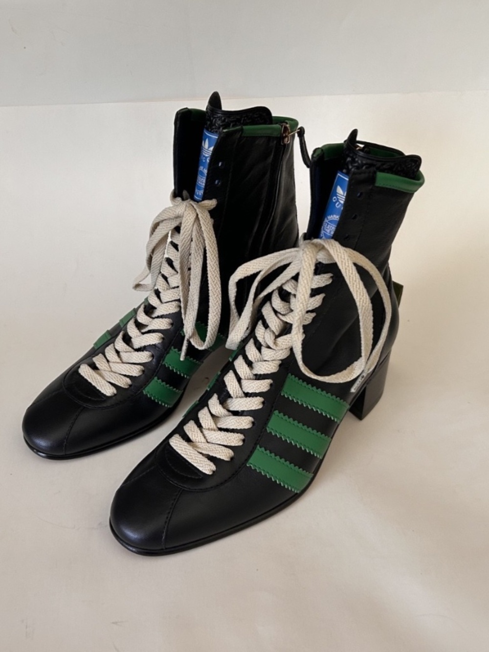 Gucci x Adidas Women's Black/Green Lace/Zip Boot Size 7 (US) NIB 720810 AAA99
